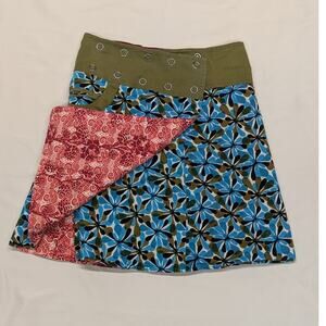 Apsara REVERSIBLE Midi Skirt FREESIZE Snap On Boho Hippie Artsy Cottage Core